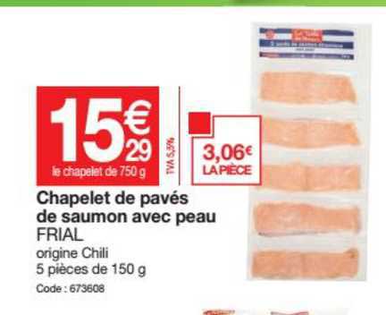 Chapelet De Pavés De Saumon Avec Peau Frial