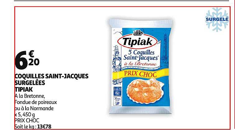 coquilles saint jacques surgelées tipiak