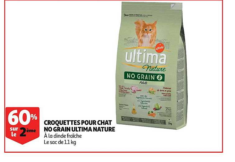 Croquettes Pour Chat No Grain Ultima Nature 60% Sur Le 2ème