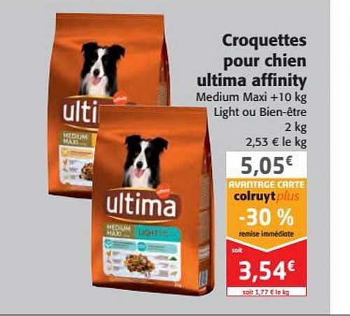 croquettes pour chien ultima affinity -30% remise immédiate