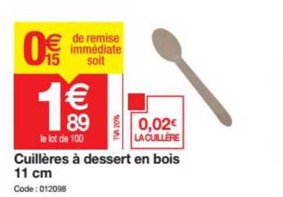 Cuillères à Dessert En Bois 11 Cm