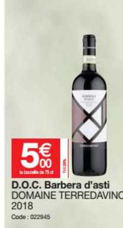 d.o.c. barbera d'asti domaine terredavino 2018