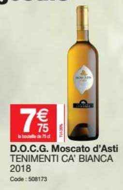 d.o.c.g. maoscato d'asti tenimenti ca' bianca 2018