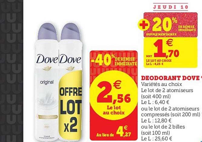 Deodorant Dove -40% Remise Immédiate