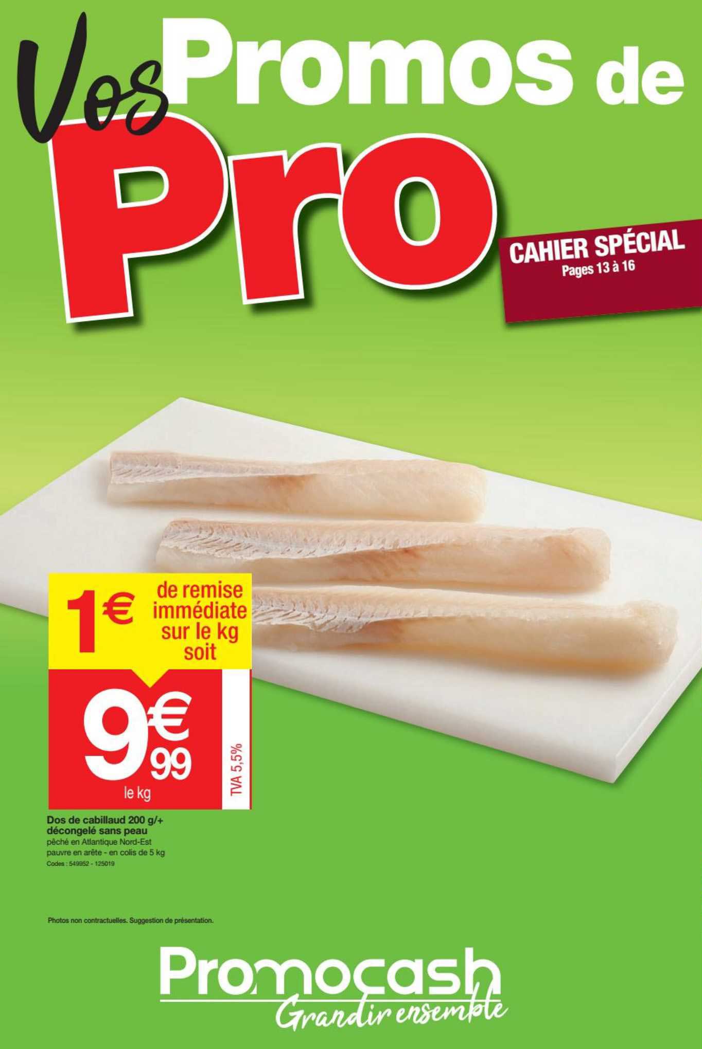 Dos De Cabillaud 200 G + Décongelé Sans Peau