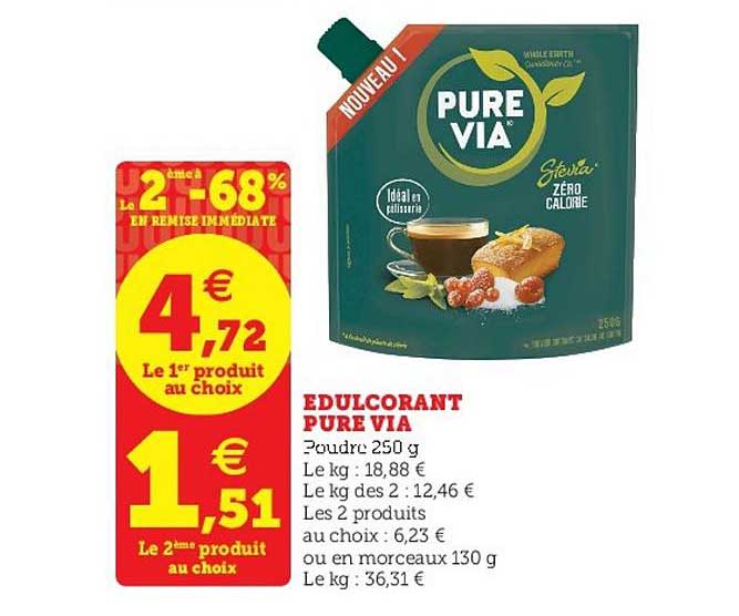 edulcorant pure via le 2ème en à -68% en remise immédiate