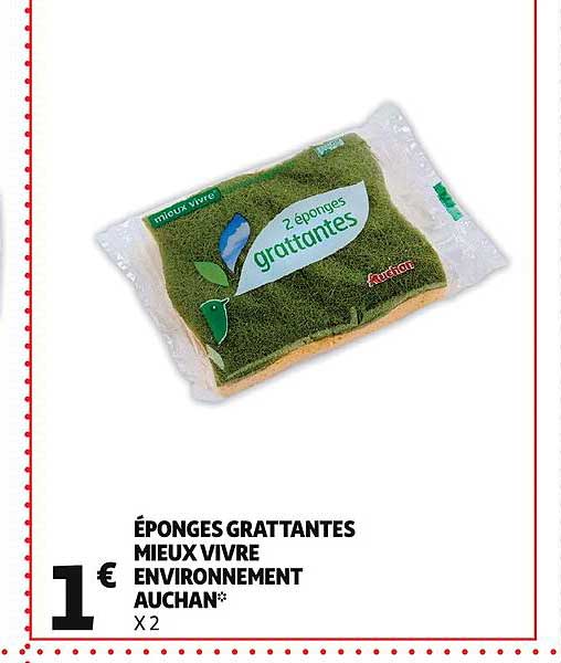 éponges grattantes mieux vivre envrionnement auchan