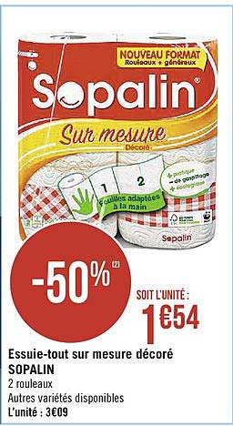essuie tout sur mesure décoré sopalin