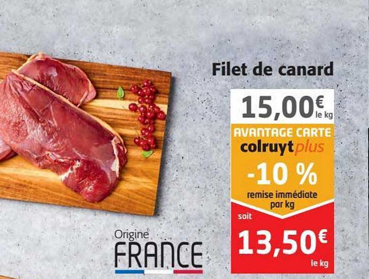 filet de canard -15% remise immédiate par kg