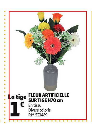 fleur artificielle sur tige h70 cm