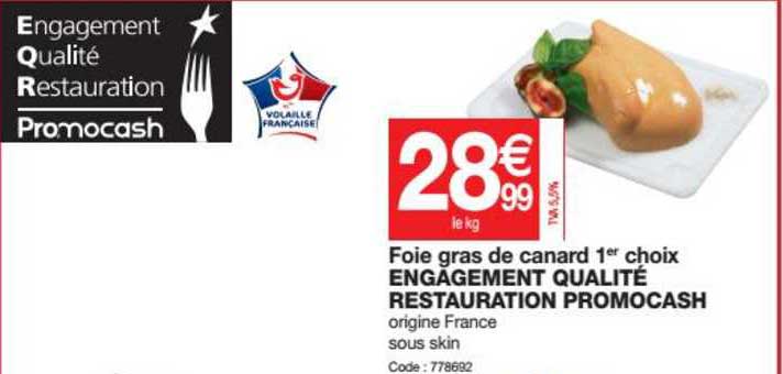 foie gras de canard 1er choix engagement qualité restauration promocash