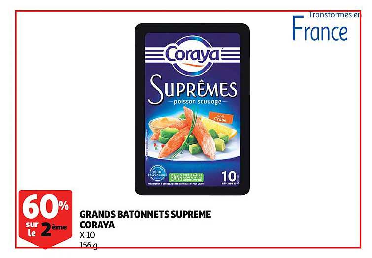 grands batonnets suprême coraya 60% sur le 2ème