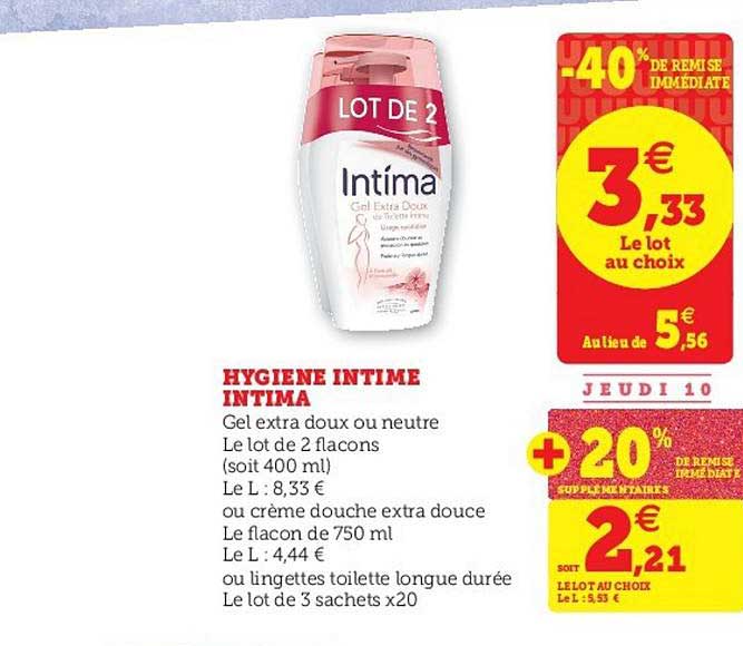 Hygiène Intime Intima -40% Remise Immédiate