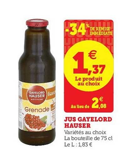 jus gayelord hauser -34% remise immédiate