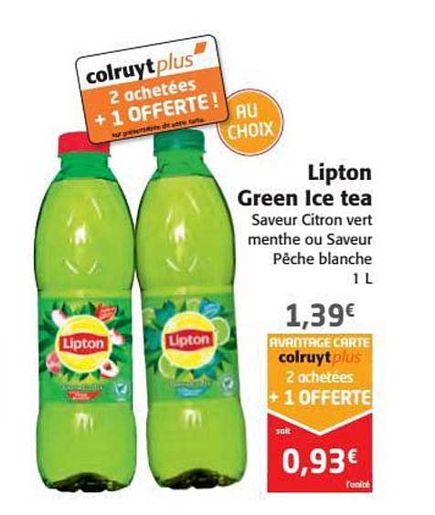 lipton green ice tea 2 achetées + 1 offerte
