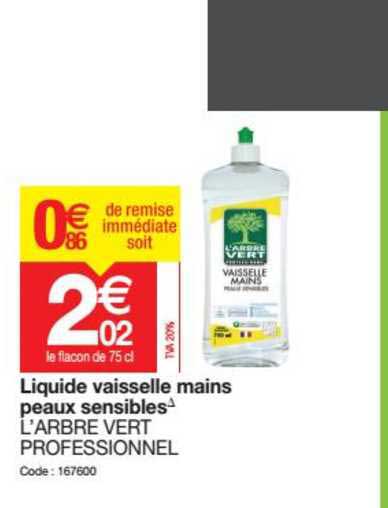 liquide vaisselle mains peaux sensibles l'arbre vert professionnel