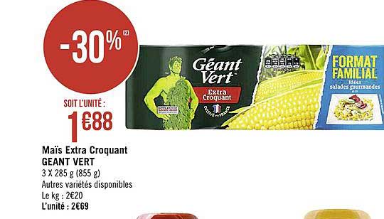 Maïs Extra Croquant Géant Vert