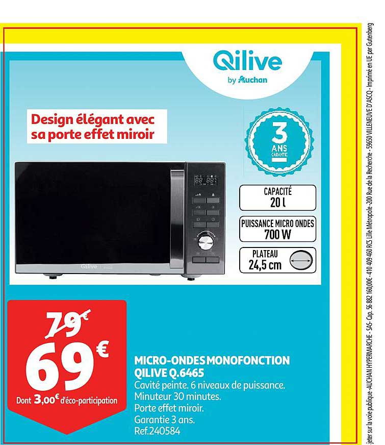 micro ondes monofonction qilive q6465