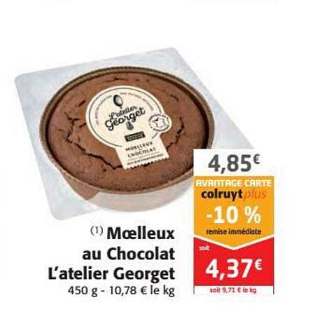 moelleux au chocolat l'atelier goerget -10% remise immédiate