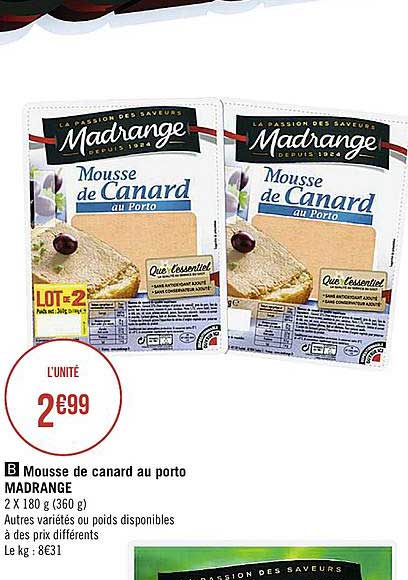 Mousse De Canard Au Porto Madrange