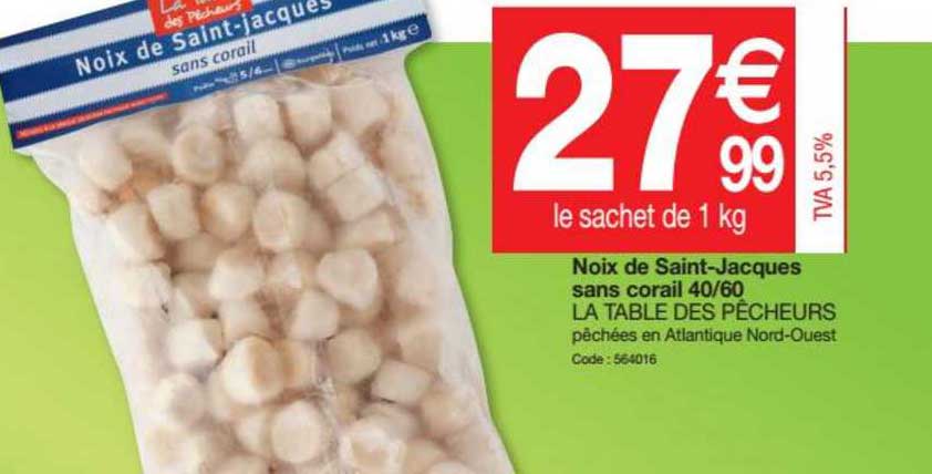 noix de saint jacques sans corail 40 60 la table des pêcheurs