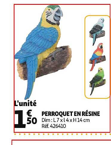 Perroquet En Résine