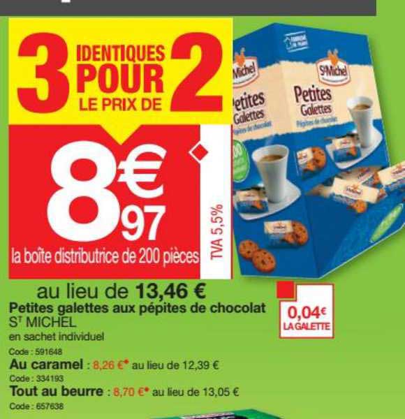 petites galettes aux pépites de chocolat st michel