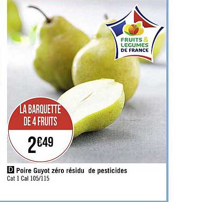 poire guyot zéro résidu de pesticides