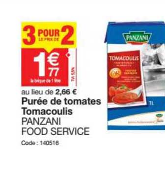 Purée De Tomates Tomacoulis Panzani Food Service