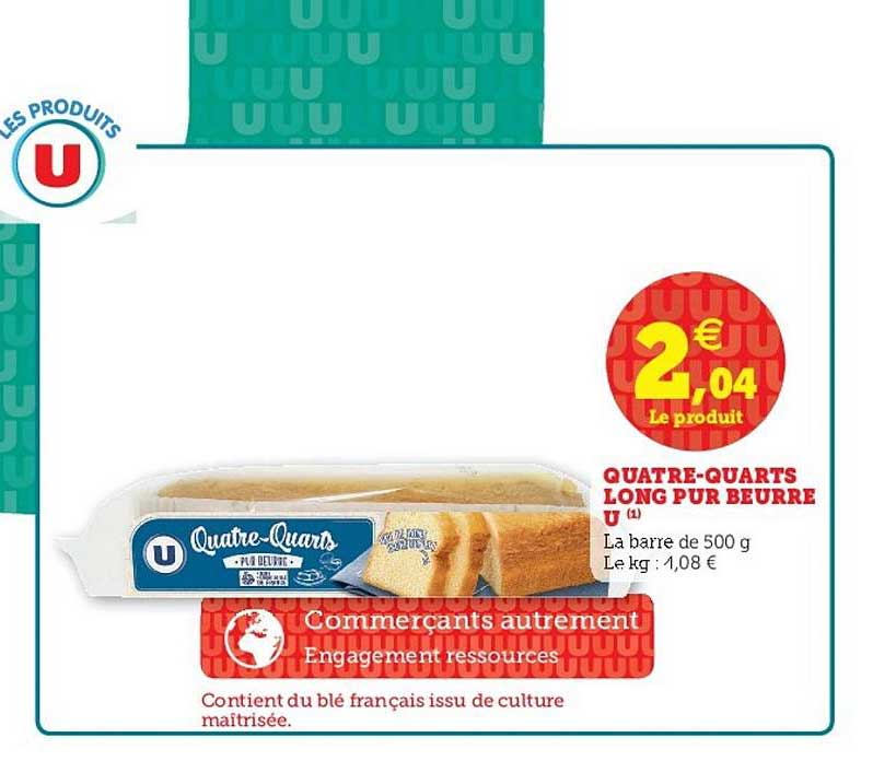 quatre quarts long pur beurre u