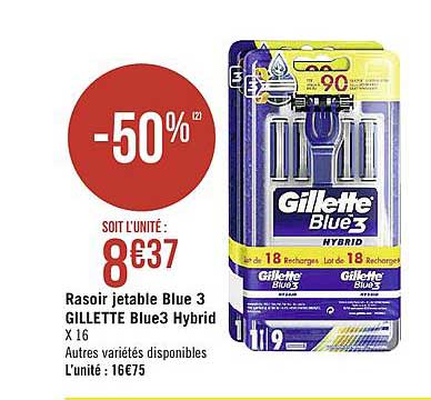 rasoir jetable blue 3 gillette blue3 hybrid