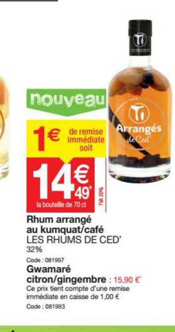 rhum arrangé au kumquat café les rhums de ced' gwamaré citron gingembre