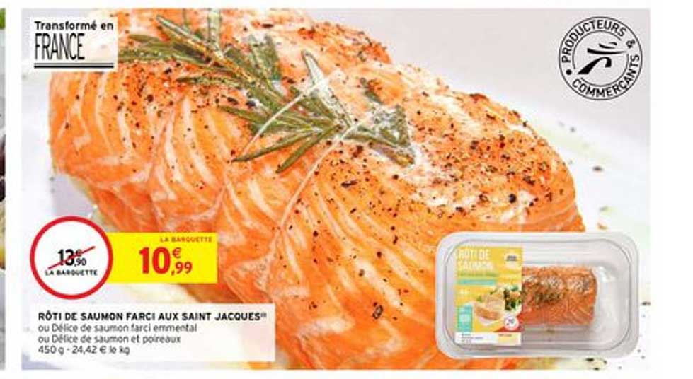 rôti de saumon farci aux saint jacques