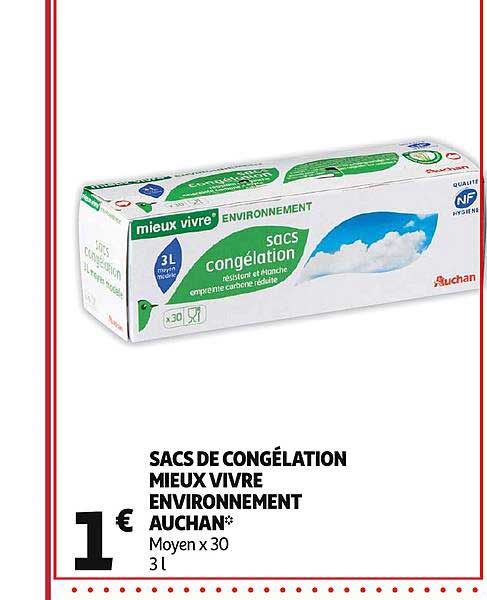 sacs de congélation mieux vivre environnement auchan