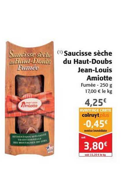 saucisse sèche du haut doubs jean louis amiotte
