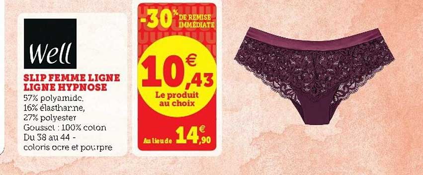 slip femme ligne ligne hypnose -30% remise immédiate