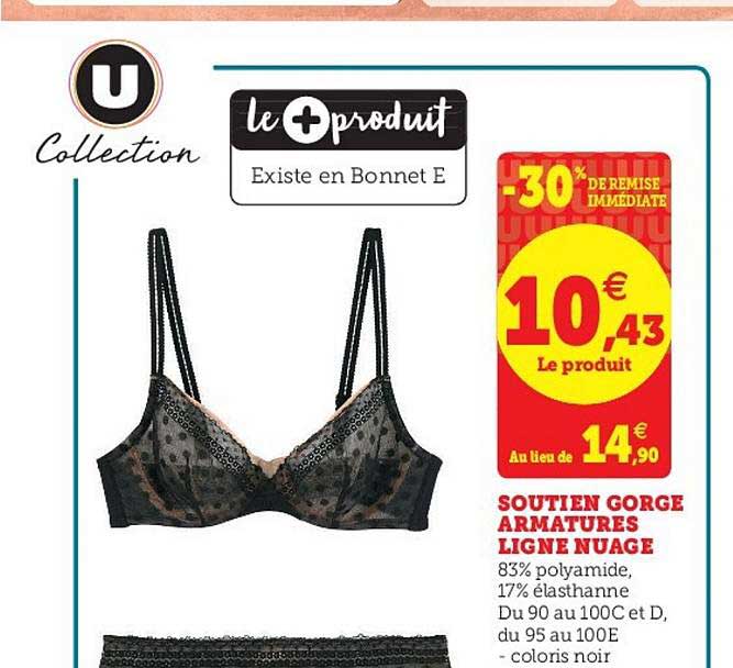 soutien gorge armatures ligne nuage -30% remise immédiate