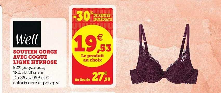 soutien gorge avec coque ligne hypnose -30% remise immédiate