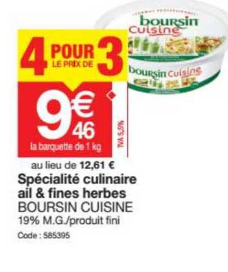 spécialité culinaire ail & fines herbes boursin cuisine