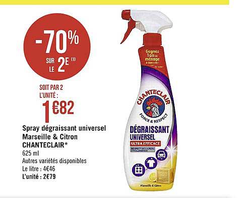 Spray Dégraissant Universel Marseille & Citron Chanteclair -70% Sur Le 2e