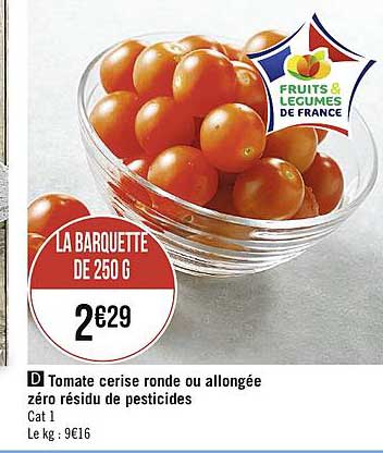 tomate cerises ronde ou allongée zéro résidu de pesticides