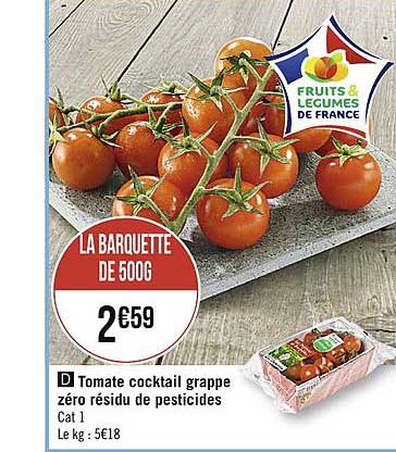 Tomate Cocktail Grappe Zéro Résidu De Pesticides