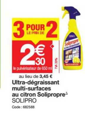 Ultra Dégraissant Multi Surfaces Au Citron Solipropre Solipro