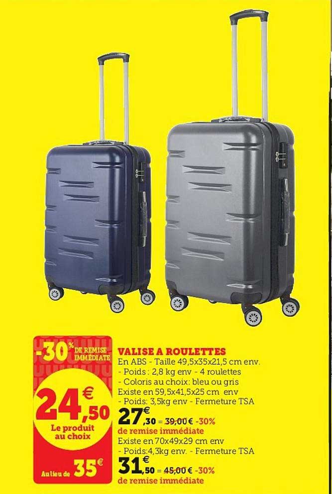 Valise à Roulettes -30% Remise Immédiate