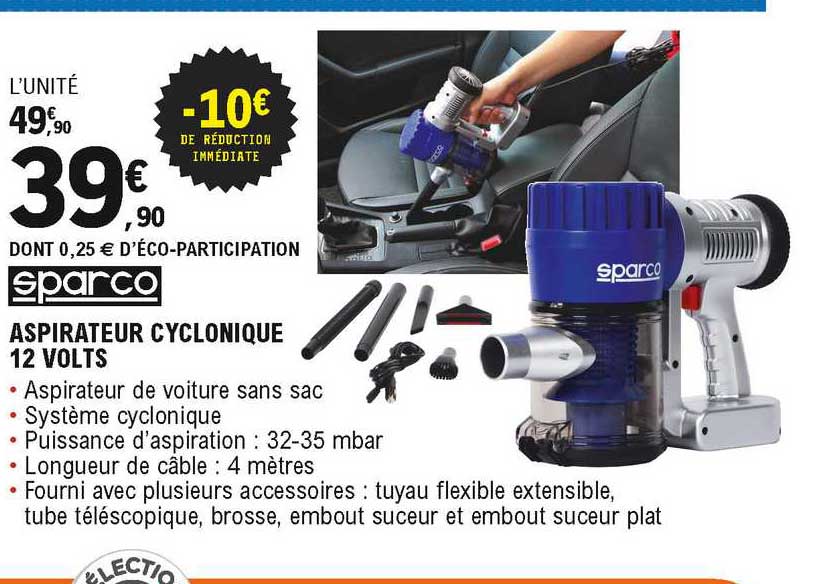 aspirateur cyclonique 12 volts sparco