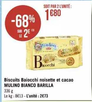 biscuits baiocchi noisette et cacao mulino bianco barilla