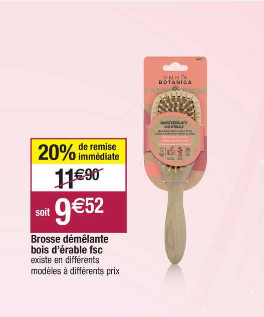 brosse démêlante bois d'érable fsc