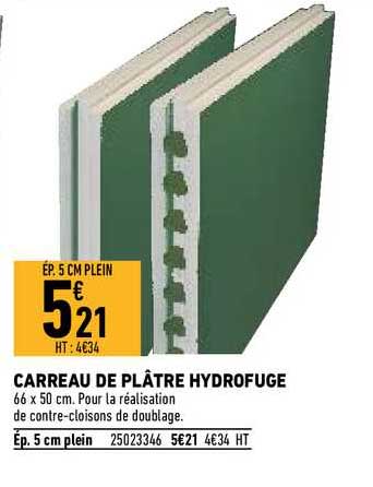 carreau de plâtre hydrofuge