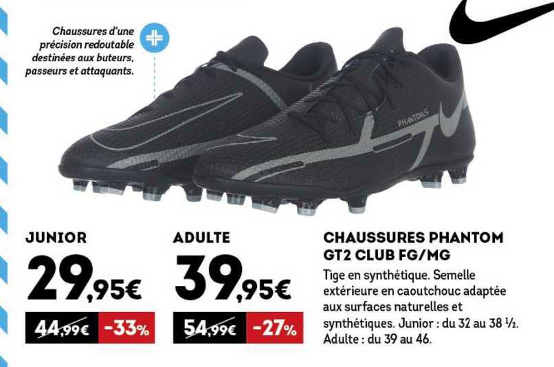 chaussures phantom gt2 club fg-mg junior, adulte