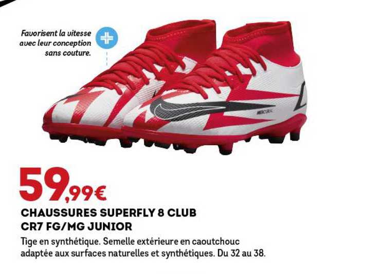 chaussures superfly 8 club cr7 fg-mg junior